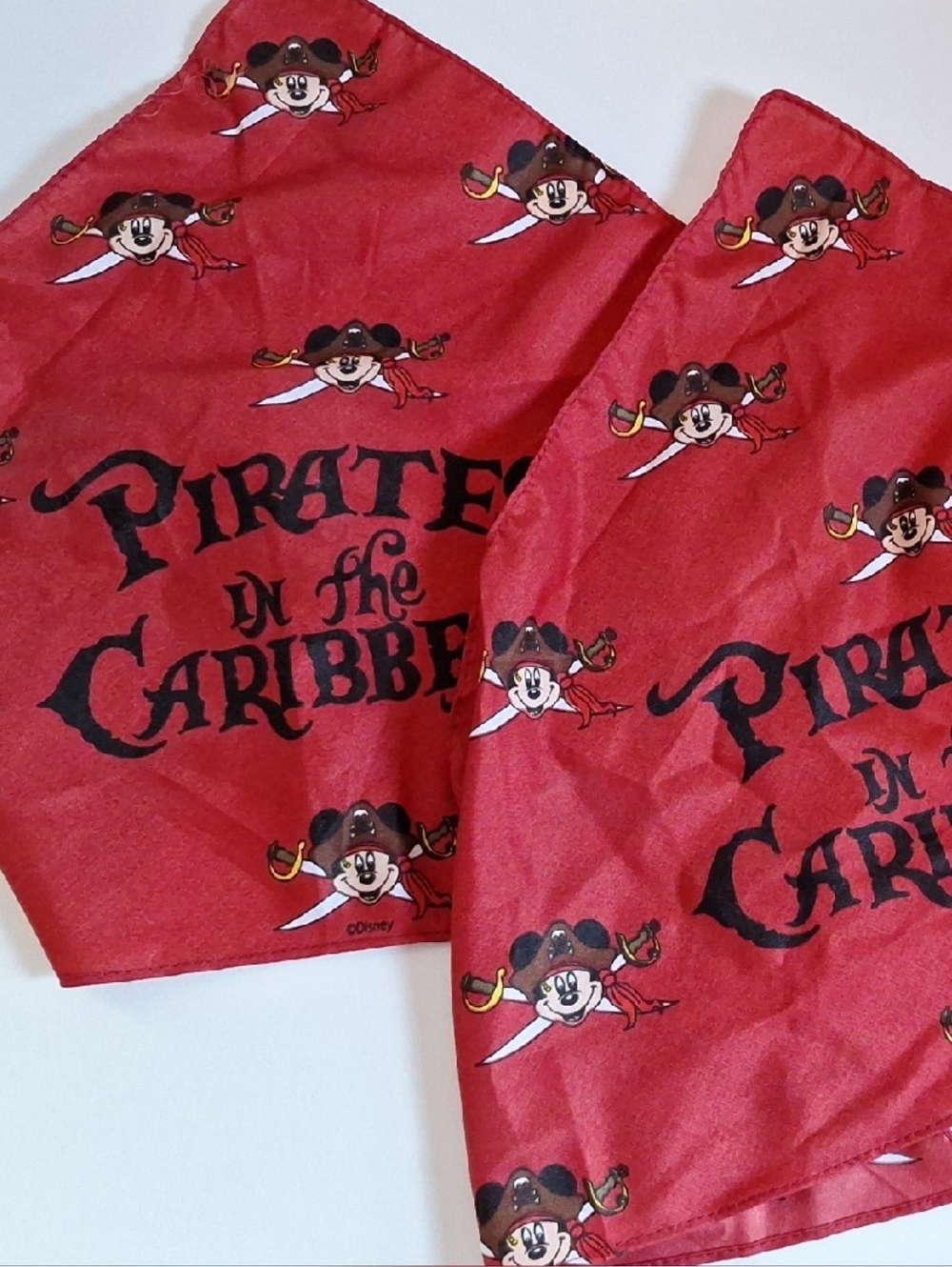 Set Of 2 Pirates of the Caribbean Red Bandana Set Disney Cruise